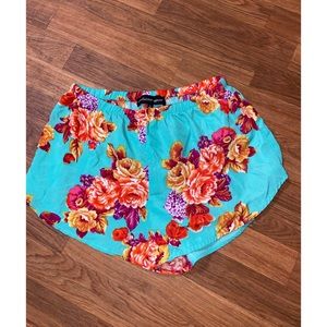 Blue Floral Shorts